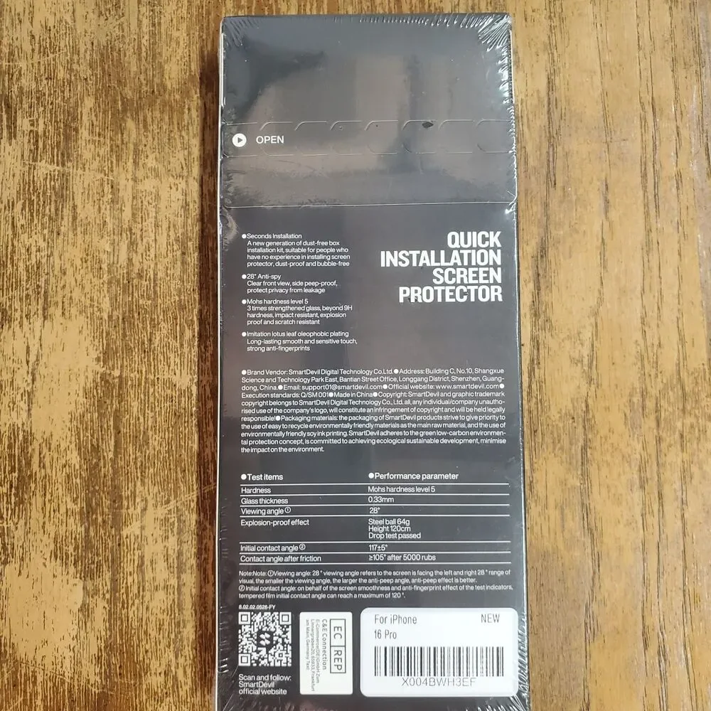 Smart Devil Privacy Screen Protector iPhone 16 Pro 28° Anti-Spy Lot of 2 Boxes